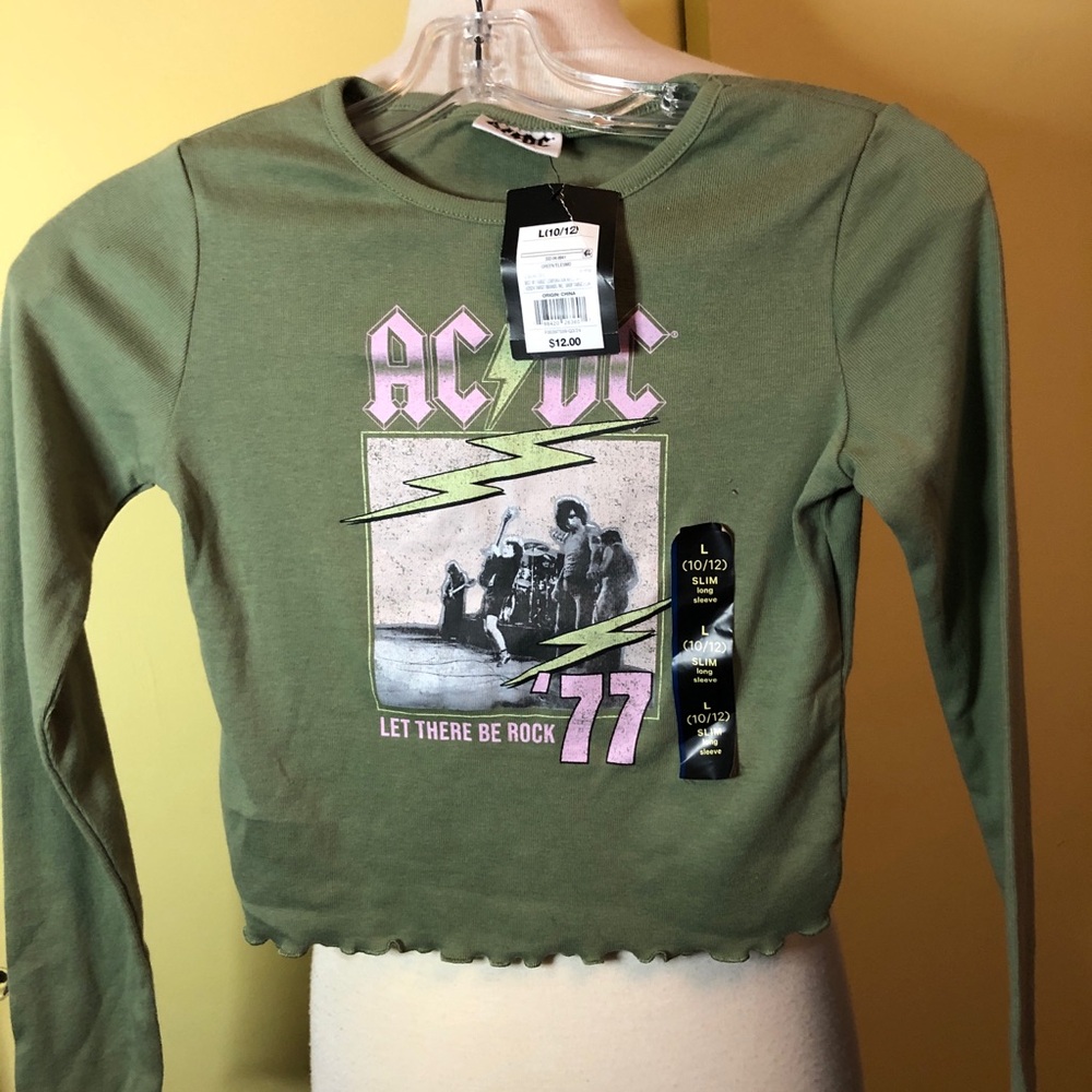 AC/DC Kids Olive Long Sleeve Tee